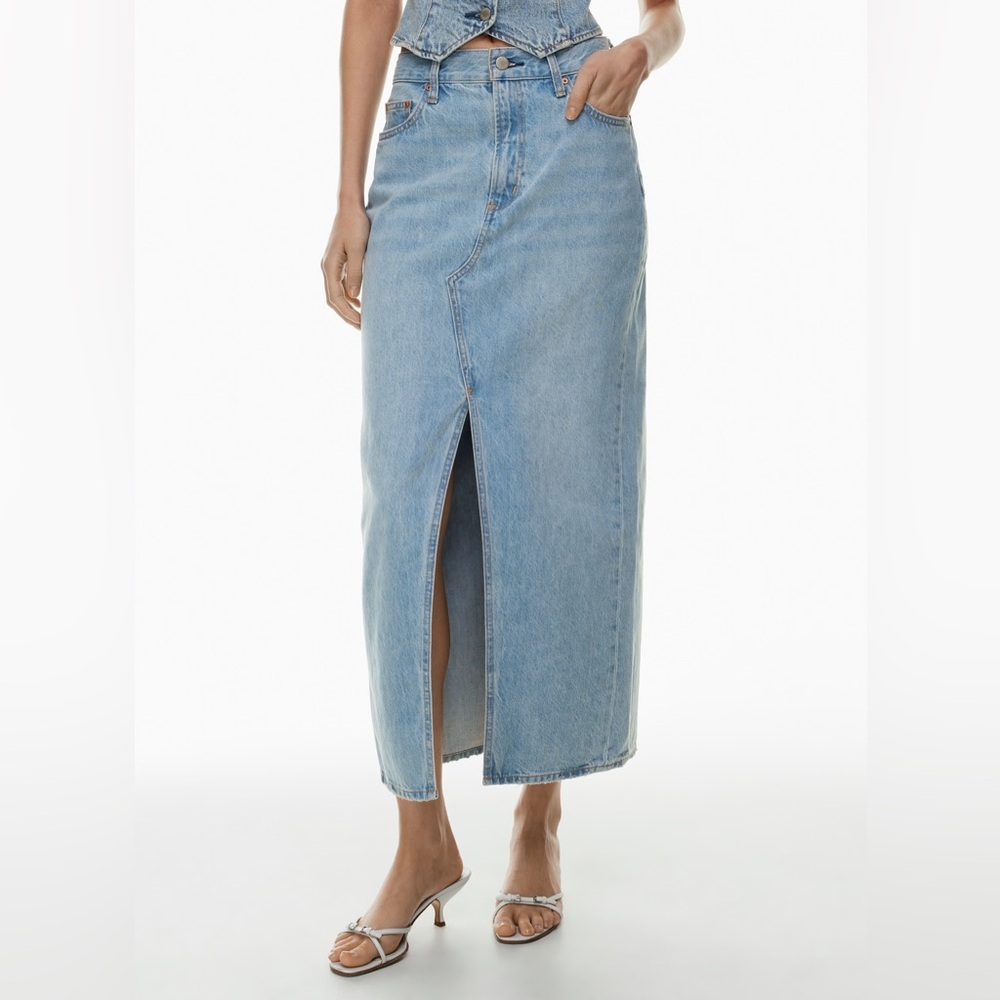 Denim Forum 90s Vintage Denim Maxi Skirt